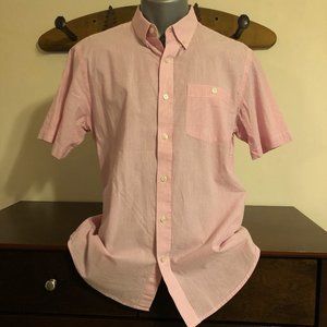 Banana Republic Pink/White Striped Short Sleeve
